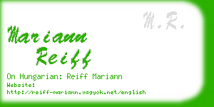 mariann reiff business card